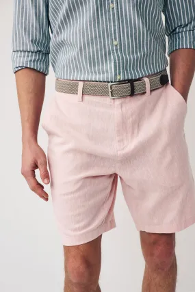 Shorts chino in lino cotone con cintura inclusa