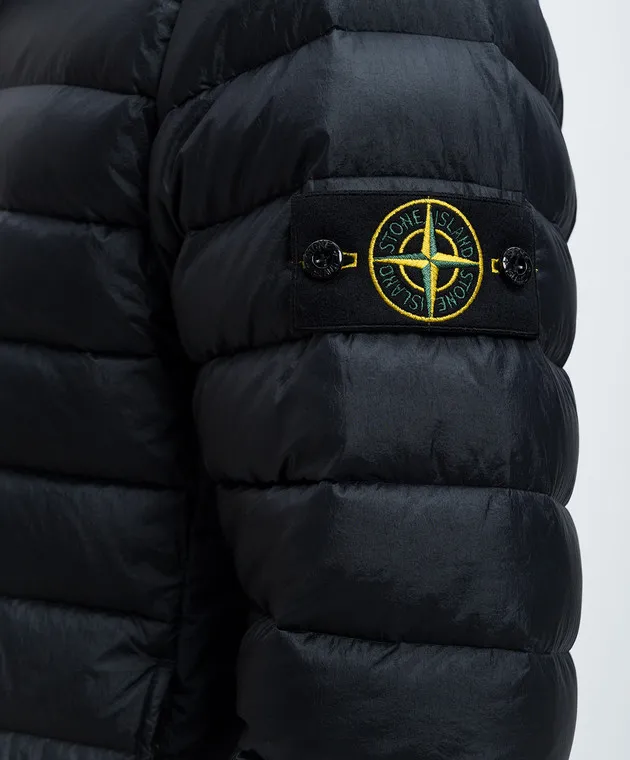 Stone Island Piumino LOOM blu con patch logo 811542924