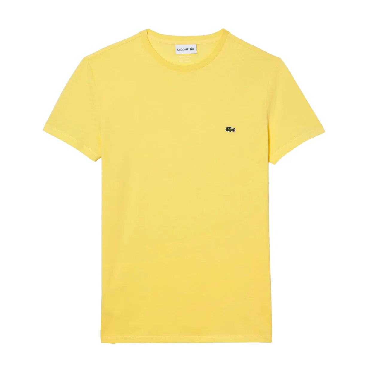 T-shirt Lacoste Girocollo Cotone Pima Giallo