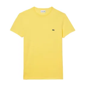 T-shirt Lacoste Girocollo Cotone Pima Giallo