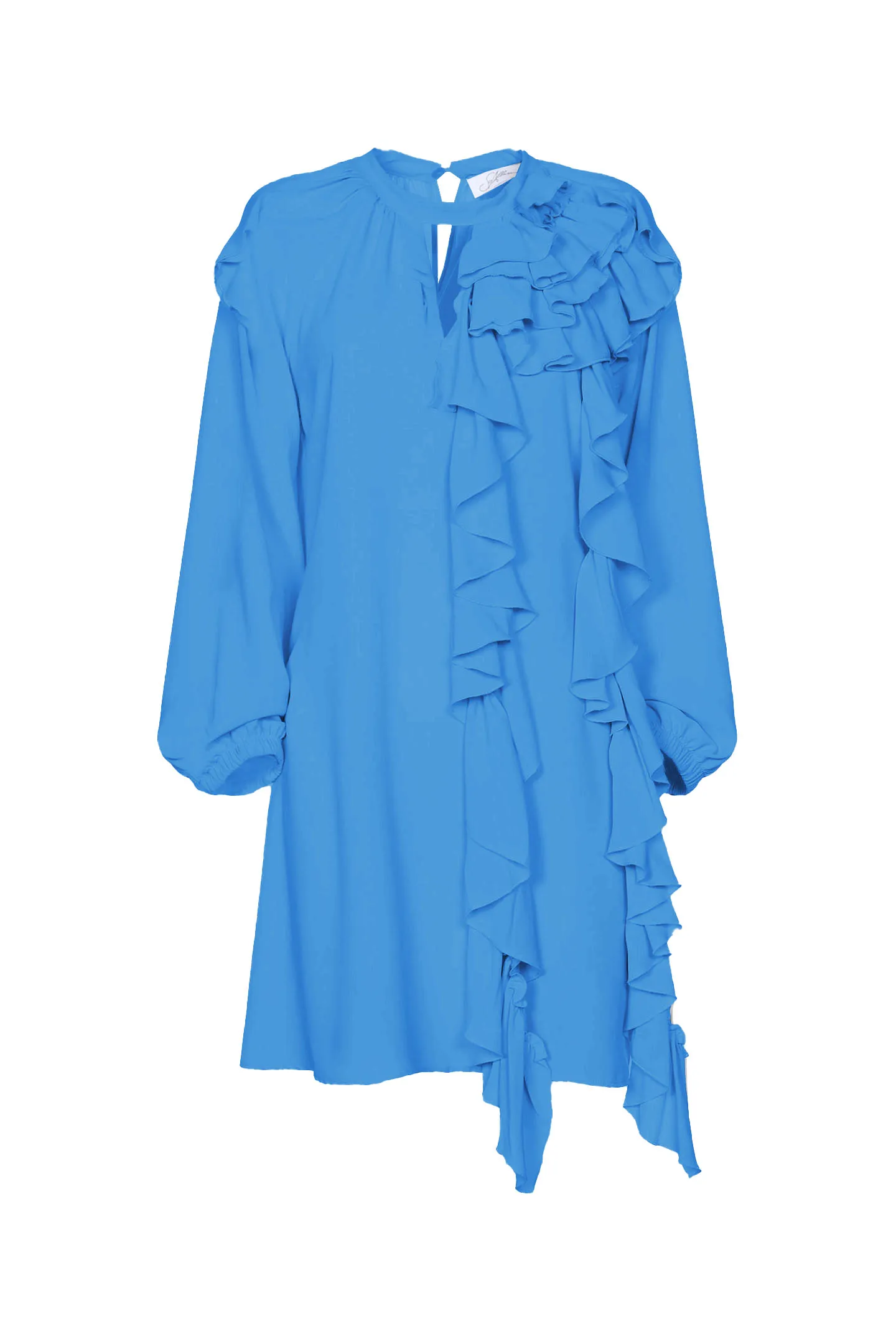 TUNIC DRESS RUFFLED CREPE DE CHINE