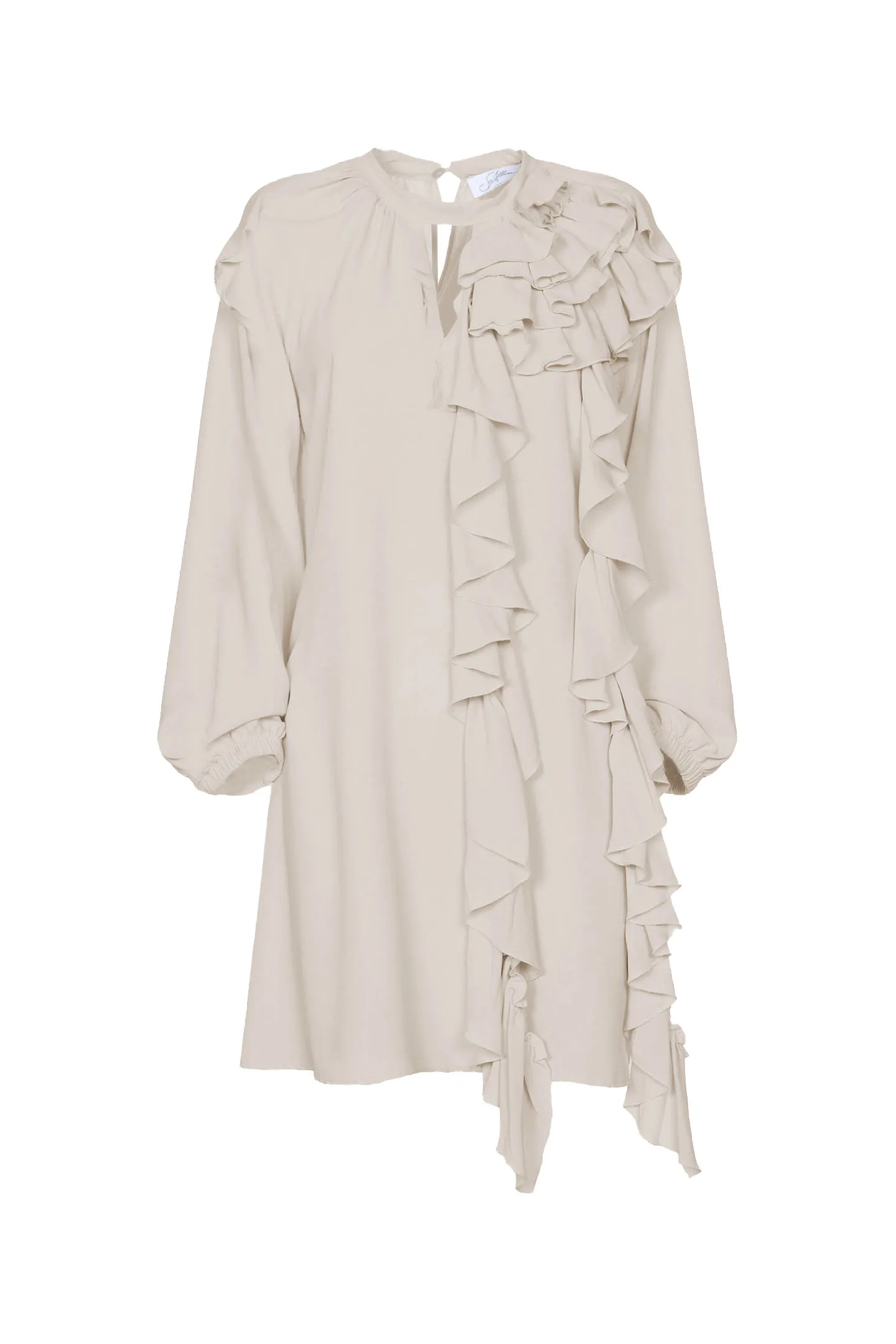 TUNIC DRESS RUFFLED CREPE DE CHINE