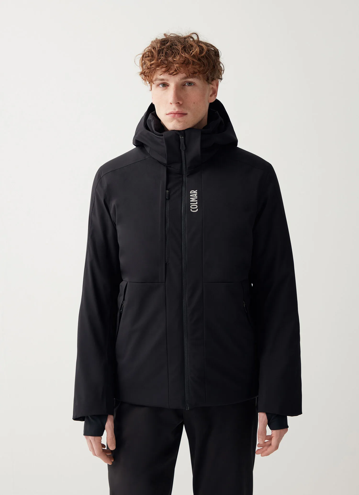 Two-way stretch ski jacket with balaclava