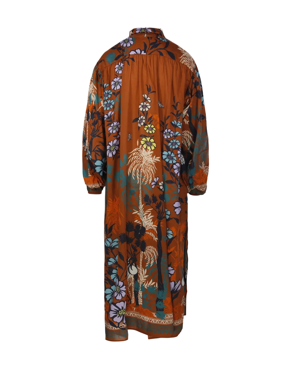 WOMAN ANJUNA BROWN COTTON SHIRT DRESS