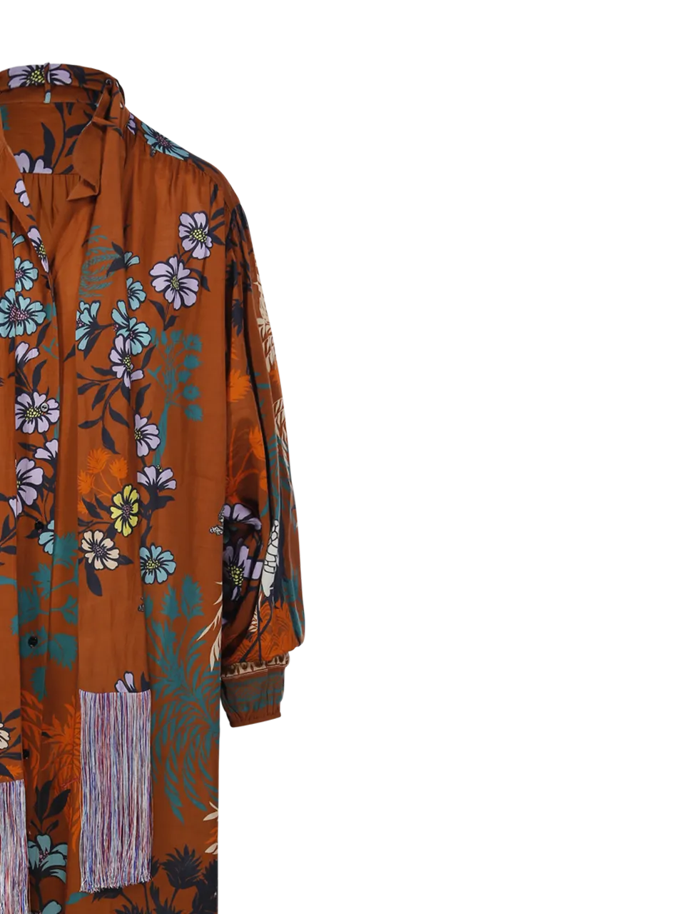 WOMAN ANJUNA BROWN COTTON SHIRT DRESS