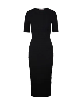 WOMAN VALENTINO BLACK VISCOSE KNITTED DRESS