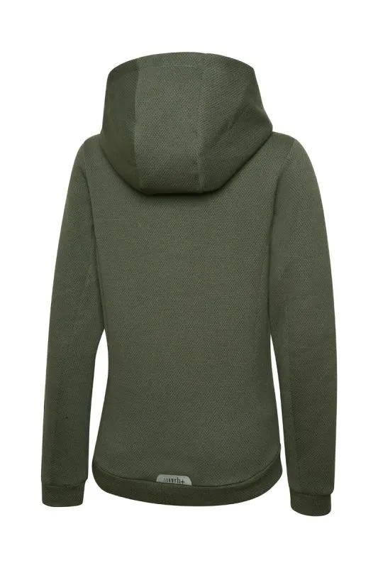 ZERORH+ CLIMATE KLYMA HOODY W SWEATER Fir Green felpa tecnica con 1/2 zip e cappuccio donna