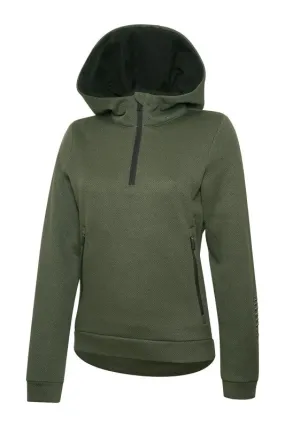 ZERORH+ CLIMATE KLYMA HOODY W SWEATER Fir Green felpa tecnica con 1/2 zip e cappuccio donna